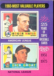 1975 Topps Baseball Cards      198     Roger Maris/Dick Groat MVP